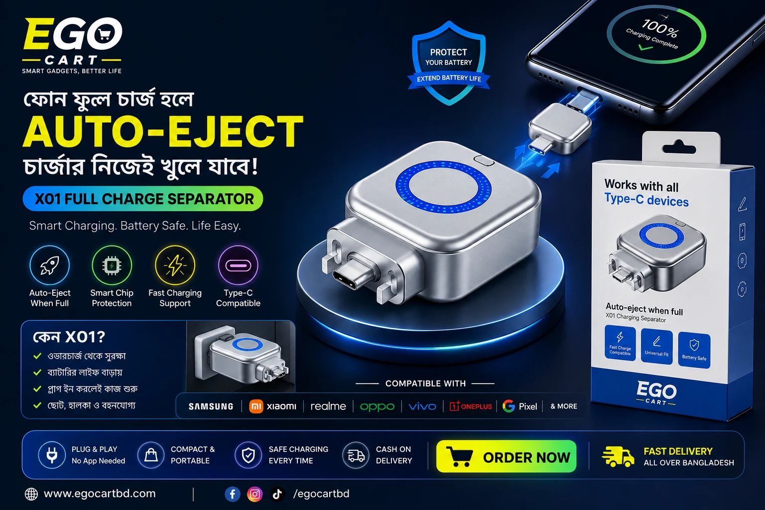 X01 Full Charge Separator (Auto-Eject Charger)
